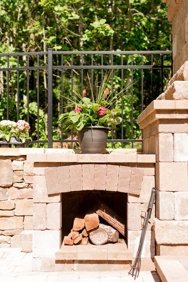 Outdoor Fireplace with Wood Storage